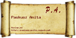 Paskusz Anita névjegykártya